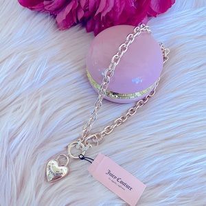 ******SOLD*******Juicy Couture Chain Link Rhinestone Heart Locket Charm Necklace